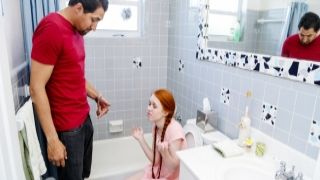 Tiny redhead sucks friends dads big cock sony navel sex video