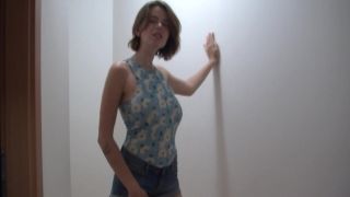 Hot stepsister gets caught masturbating in the hallway wetteen